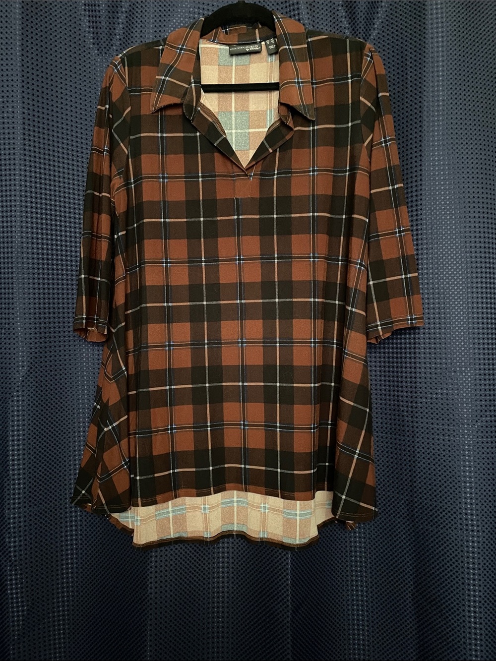 Men's Brown Plaid Short-Sleeve Shirt